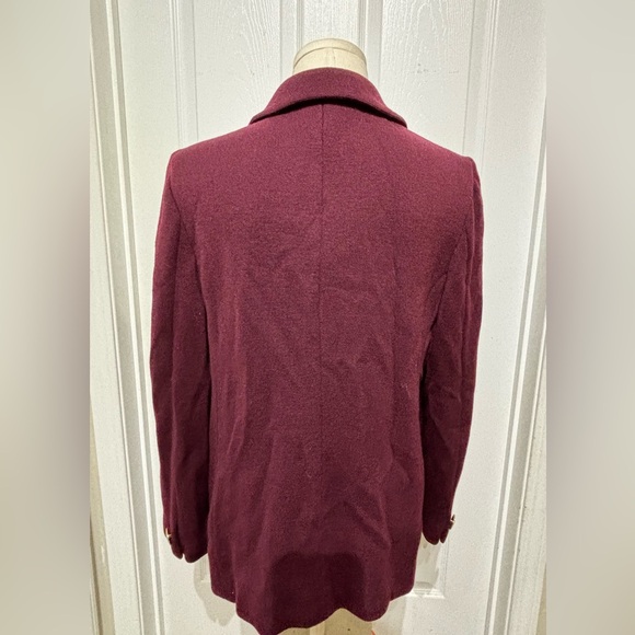 Luisa Spagnoli   3 Button Blazer  Pure Virgin Wool  / Size L / Maroon - Picture 8 of 13